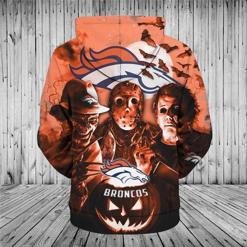 18% OFF Men's Denver Broncos Hoodies 3D Halloween Horror Night