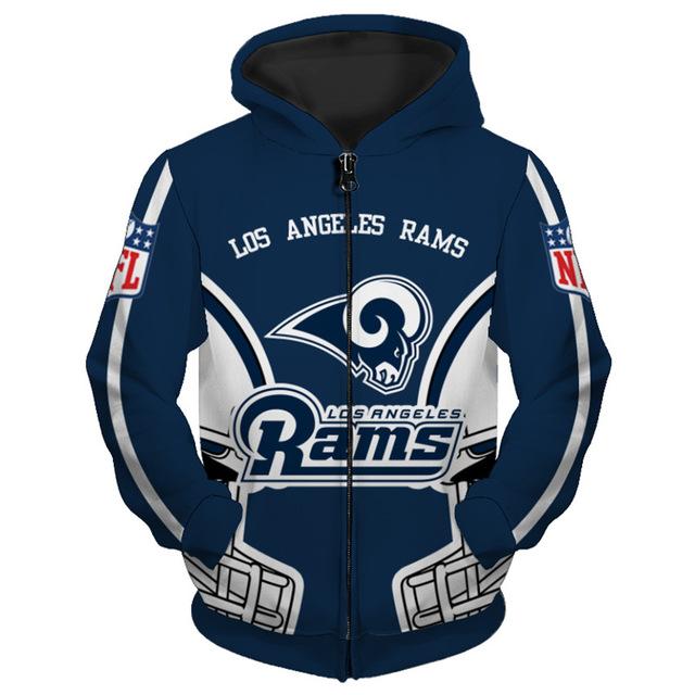 20% OFF Men's Los Angeles Rams Hoodies Cheap 3D Sweatshirt Long