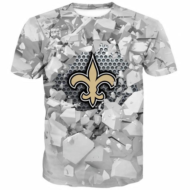 NFL Football New Orleans Saints Men's T-shirt 3D Short Sleeve O Neck – 4  Fan Shop