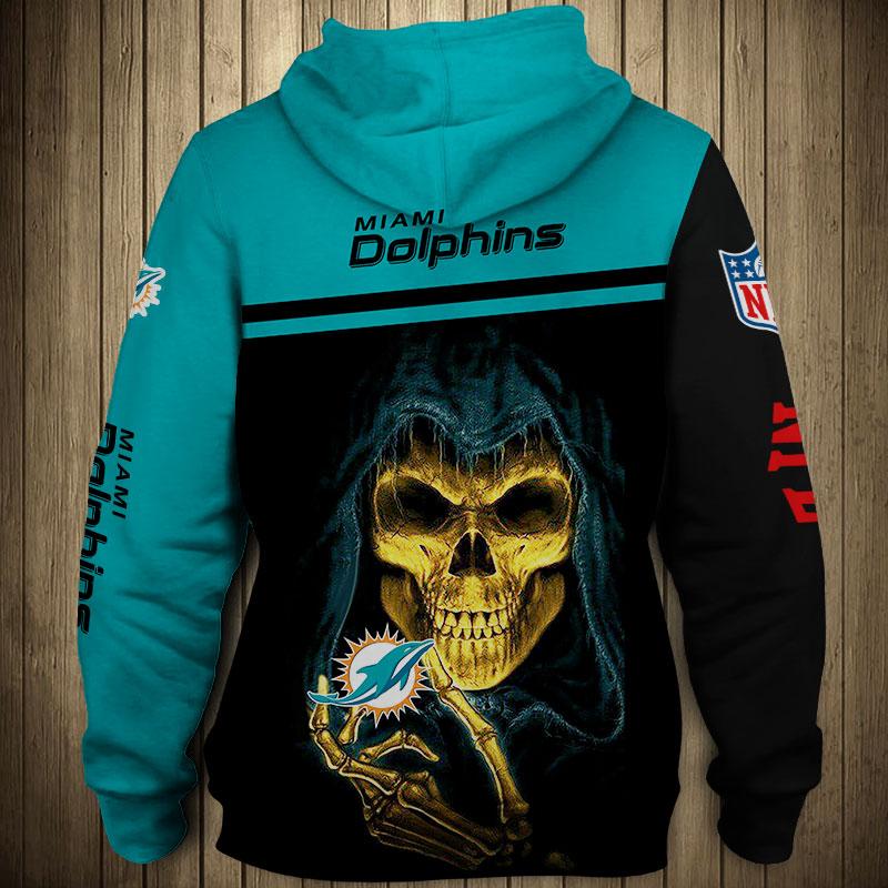 20% SALE OFF Miami Dolphins Men's Hoodies 3D Skull Sweatshirt Long