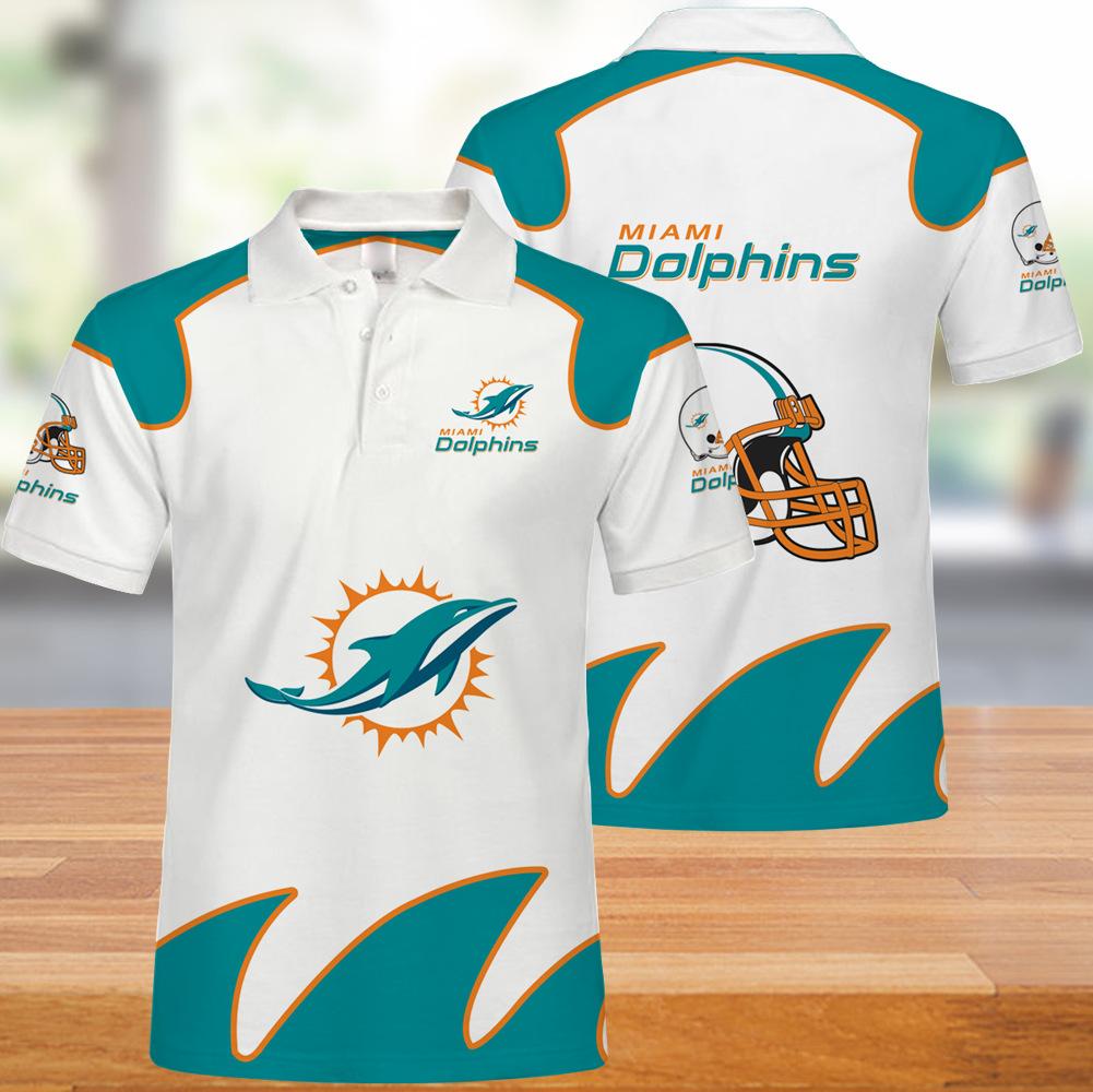 25% OFF Miami Dolphins Polo Shirts White