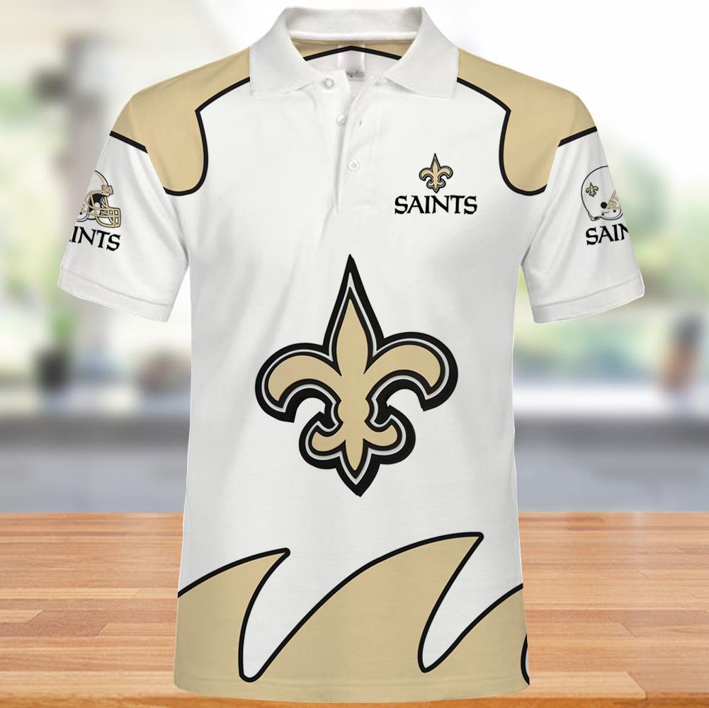 25% SALE OFF New Orleans Saints Men's Polo Shirts White