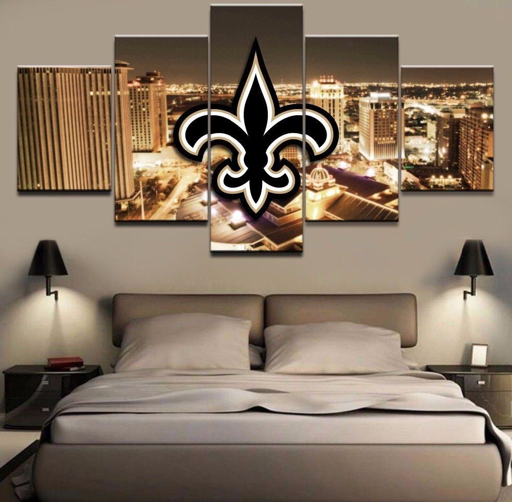 New Orleans Saints Wall Art Cheap For Living Room Wall Decor Night Cit – 4  Fan Shop