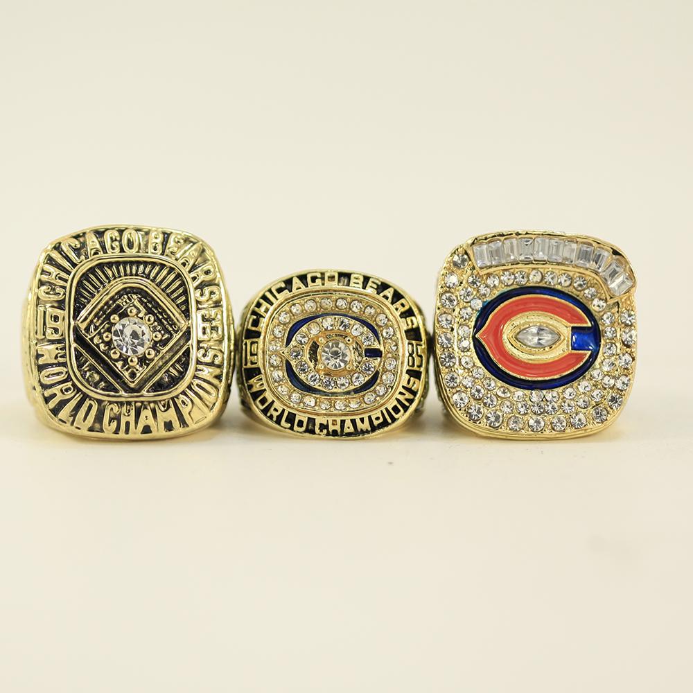 15% OFF 3pcs/set 1963 1985 2006 Chicago Bears Super Bowl Ring Replica – 4  Fan Shop