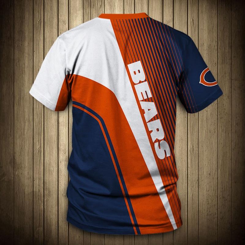 Buy the Womens Blue Orange NFL Chicago Bears V-Neck Short Sleeve T