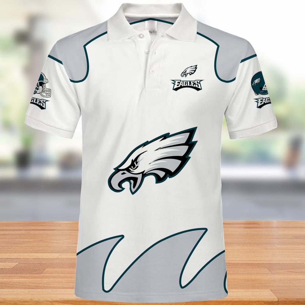 25% SALE OFF Philadelphia Eagles Mens Polo Shirts White