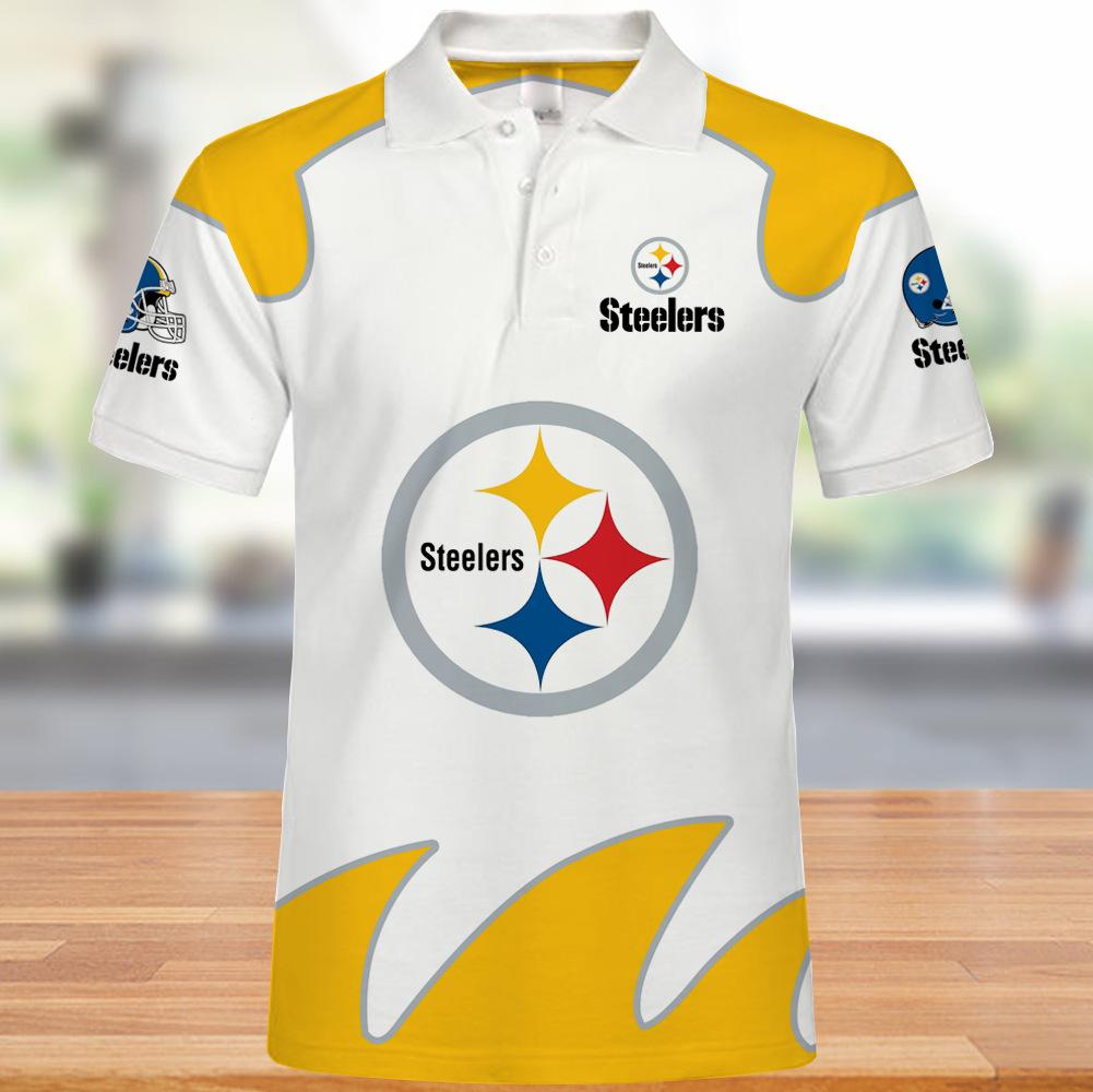 Pittsburgh Steelers Polo Shirts Mens L Football NFL White Steeler Nation  Sports