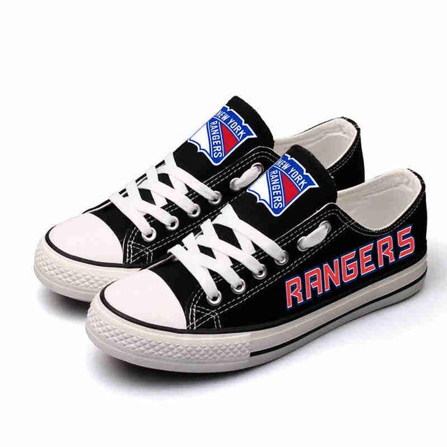 New York Rangers Mascot Logo NHL Hockey Nike Air Force Sneakers - Blinkenzo
