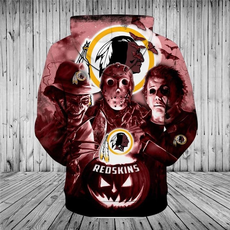 18% OFF Washington Redskins Hoodies 3D Halloween Horror Night