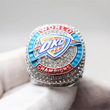 Oklahoma City Thunder Championship Ring 2025 Replica with detailed engraving and team logo, perfect collectible for Thunder fans.