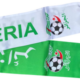 Algeria Scarf with a soccer ball design and text on a white background