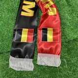 Belgium satin scarves, Belgium flag design on a grass background