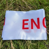 England Scarf with red text 'ENDLAND' on grass for the 2026 soccer summer