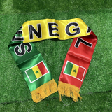 Scarf with Senegalese flag design on a green background