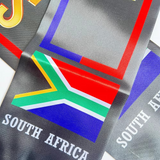 South African scarf with 'South Africa' text on a textured surface