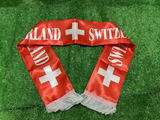 SWITZERLAND Scarf 14x130cm Satin-Polyester Fan Gear - Unisex Adult