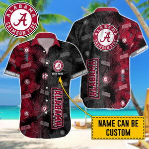 15% OFF Alabama Crimson Tide Shirt Tropical Leaf Custom Name For Sale