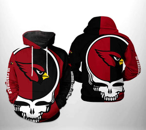 [SALE] 18% OFF Arizona Cardinals Skull Hoodie 3D For Men Women