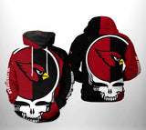 [SALE] 18% OFF Arizona Cardinals Skull Hoodie 3D For Men Women