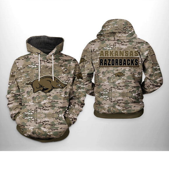 [SALE] 18% OFF Best Arkansas Razorbacks Camo Hoodies For Men Women – Color Camouflage