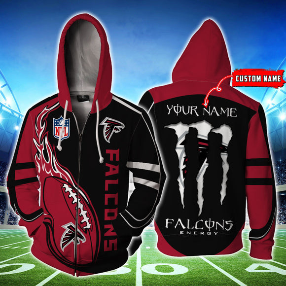 [SALE] 20% OFF Best Atlanta Falcons Hoodie Mens Ball Flame - zipper Hoodies