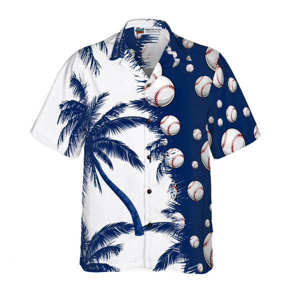 15% OFF The Coolest Baseball Hawaiian Shirt Palm Tree Print For Men