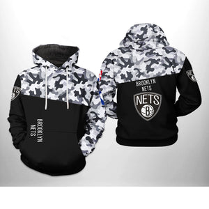 [SALE] 18% OFF Black Brooklyn Nets Camo Hoodie For Men Women