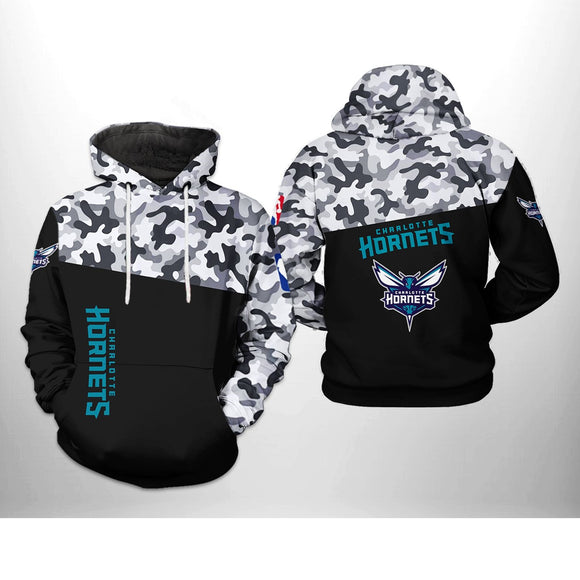 [SALE] 18% OFF Black Charlotte Hornets Camo Hoodie For Men Women