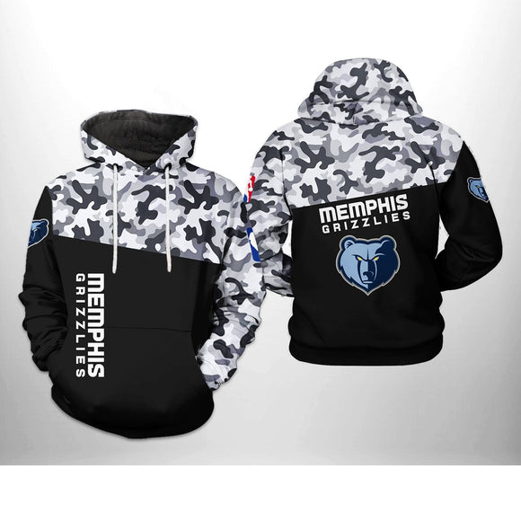 [SALE] 18% OFF Black Memphis Grizzlies Camo Hoodie For Men Women