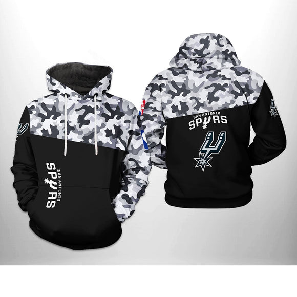 [SALE] 18% OFF Black San Antonio Spurs Camo Hoodie For Men Women