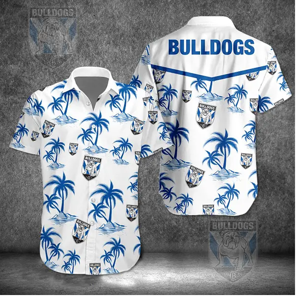 20% OFF Best WHITE  Canterbury Bankstown Bulldogs Hawaiian Shirt Coconut Tree For Men