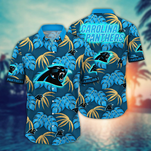 20% OFF Carolina Panthers Hawaiian Shirt Leafs Printed For Men