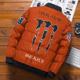 [SALE] 20% OFF Best Men’s Chicago Bears Puffer Jacket Custom Name - ORANGE COLOR