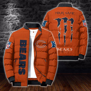 [SALE] 20% OFF Best Men’s Chicago Bears Puffer Jacket Custom Name - ORANGE COLOR