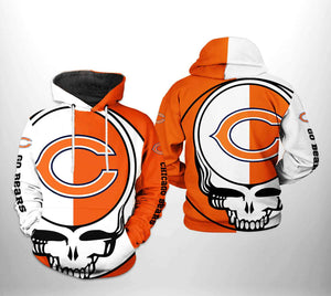 [SALE] 18% OFF Chicago Bears Skull Hoodie 3D For Men Women