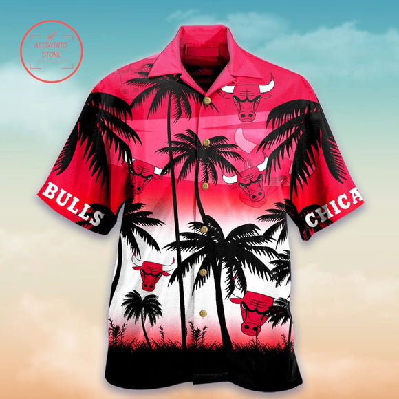 Chicago Bulls Hawaiian Shirt Palm Trees