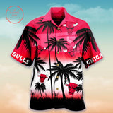 Chicago Bulls Hawaiian Shirt Palm Trees