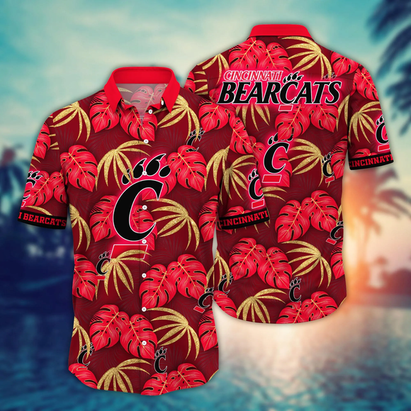 Cincinnati Bearcats Hawaiian Shirt Leafs Printed For Men