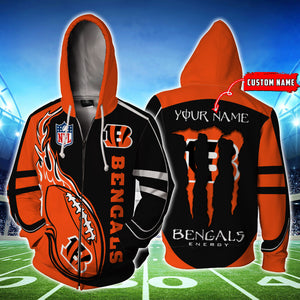 [SALE] 20% OFF Best Cincinnati Bengals Hoodie Mens Ball Flame - zipper hoodies