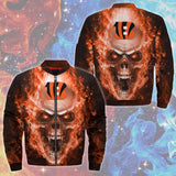 18% SALE OFF Cincinnati Bengals Jacket Mens Skull Graphic For Sale