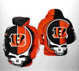 [SALE] 18% OFF Cincinnati Bengals Skull Hoodie 3D For Men Women