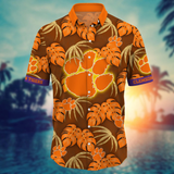 Clemson Tigers Hawaiian Shirt Leafs Printed For Men