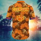 Clemson Tigers Hawaiian Shirt Leafs Printed For Men