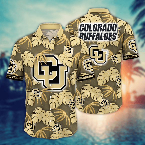Colorado Buffaloes Hawaiian Shirt Leafs Printed For Men
