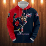 Columbus Blue Jackets zip up Hoodie Two Color Division