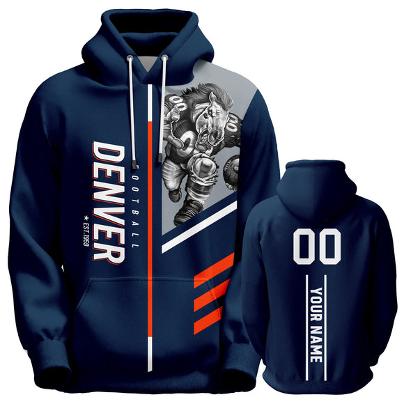 18% OFF Denver Broncos Pullover Hoodie Personalized Name & Number - 4 FAN SHOP