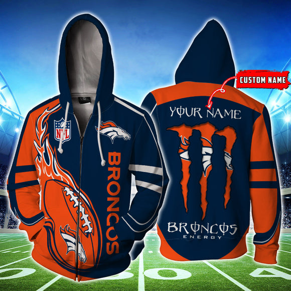 [SALE] 20% OFF Best Denver Broncos Hoodie Mens Ball Flame - Zipper Hoodies