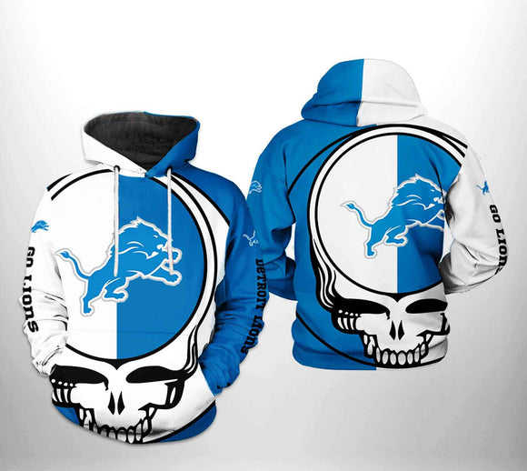 [SALE] 18% OFF Detroit Lions Skull Hoodie 3D For Men Women