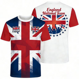 England T-shirt with Union Jack design on front and 'England National Team' text on back