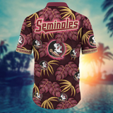 Florida State Seminoles Hawaiian Shirt Leafs Printed For Men